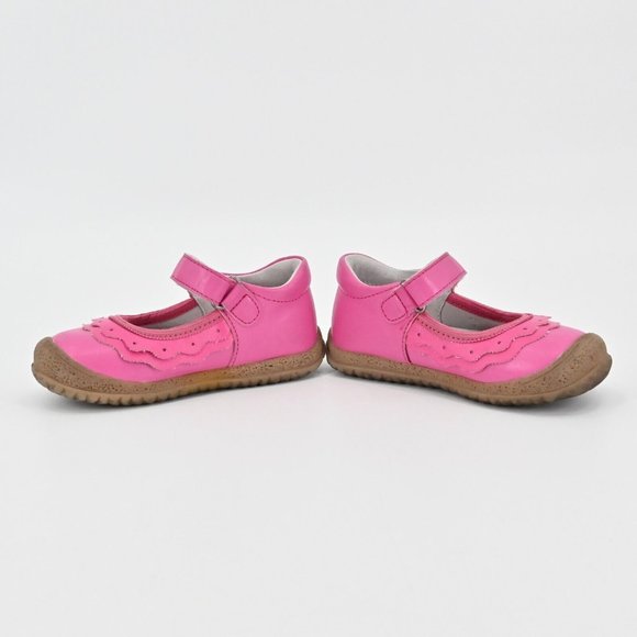 ANGEL Toddler Girl Ruffle Scalloped Mary Jane Pink Closed Toe Ankle Strap Size 6 - Picture 7 of 12